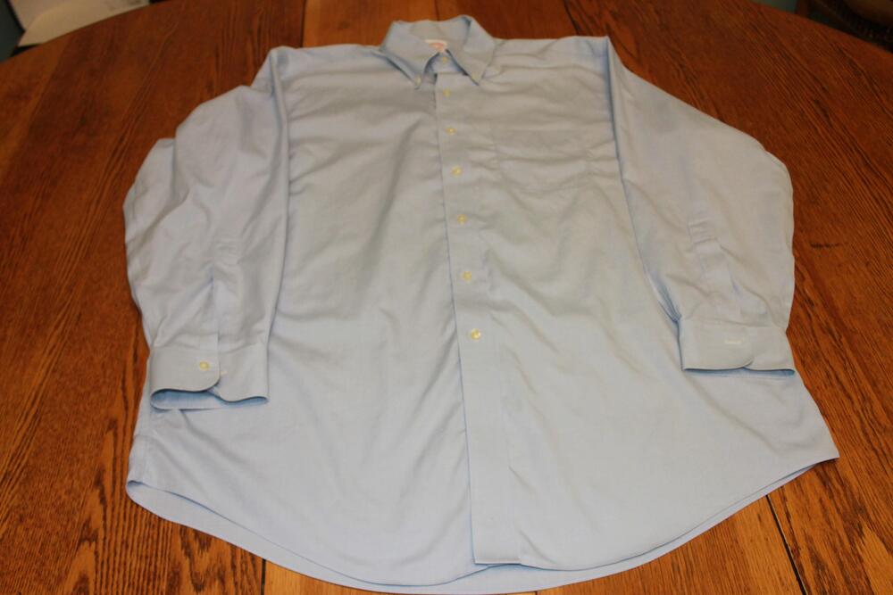 Brooks Brothers Shirt Mens Extra Large Blue Madison Button Down Oxford Dress USA
